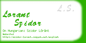 lorant szidor business card