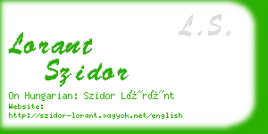 lorant szidor business card